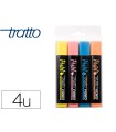 Rotulador tratto video fluorescente pastel blister de4 unidades colores surtidos