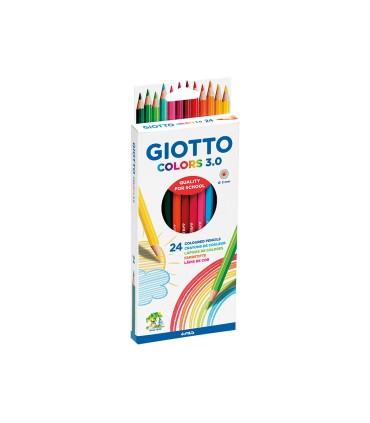 Lapices de colores giotto colors 30 mina 3 mm caja de 24 colores surtidos