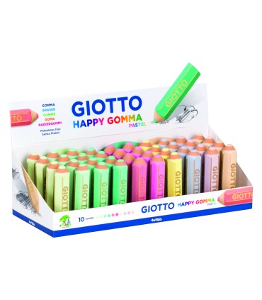 Goma de borrar giotto happy gomma pastel forma de lapiz