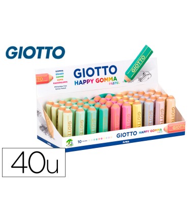 Goma de borrar giotto happy gomma pastel forma de lapiz