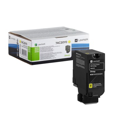 Toner lexmark laser 74c20y0 cx725de cs720de cs725de amarillo 3000 paginas