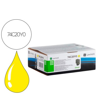 Toner lexmark laser 74c20y0 cx725de cs720de cs725de amarillo 3000 paginas