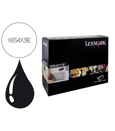 Toner lexmark laser x654x31e x654de 654 656de 658de negro 36000 paginas