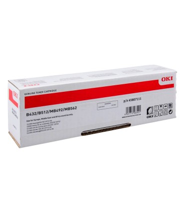 Toner oki n45807111 negro 12000 paginas