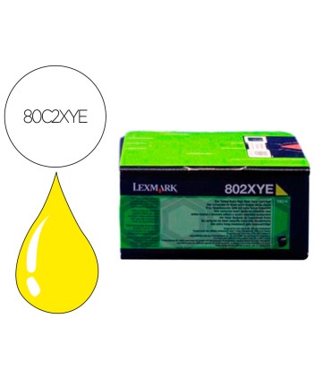 Toner laser lexmark 80c2xye amarillo 4000 paginas