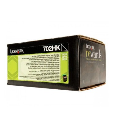 Toner laser lexmark 702hke negro 4000 paginas