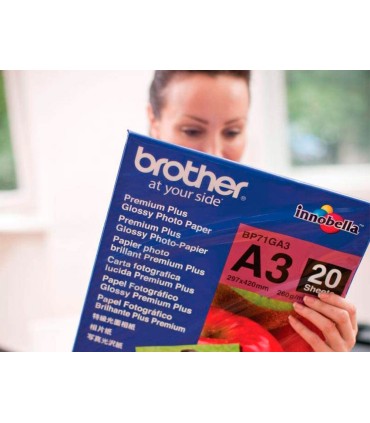 Papel fotografico brother premium plus brillo din a3 260g m2 ink jet pack de 20 hojas