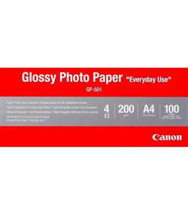 Papel fotografico canon pixma brillo din a4 200g m2 ink jet paquete de 100 hojas