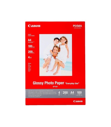 Papel fotografico canon pixma brillo din a4 200g m2 ink jet paquete de 100 hojas