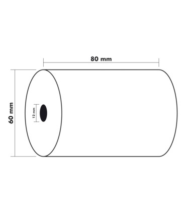 Rollo sumadora exacompta termico 80 mm x 60 mm 48 g m2