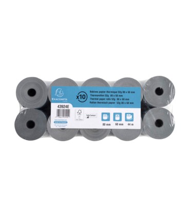 Rollo sumadora exacompta safe contact termico 80 mm x 60 mm 52 g m2