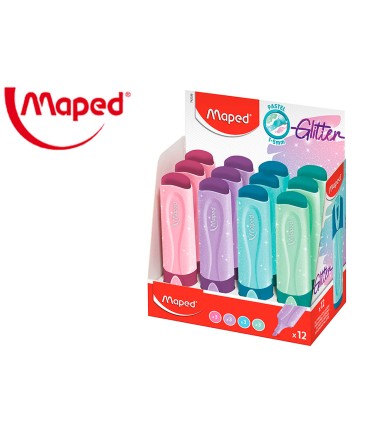 Rotulador maped fluorescente peps pastel con glitter colores surtidos