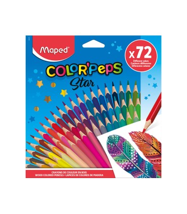 Lapices de colores maped color peps star caja de 72 colores surtidos