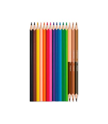 Lapices de colores maped color peps world caja de 12 colores surtidos 3 duo tonos de piel