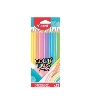 Lapices de colores maped color peps caja de 12 colores pastel surtidos