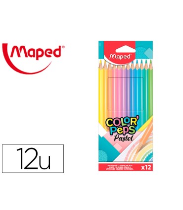 Lapices de colores maped color peps caja de 12 colores pastel surtidos