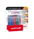 Rotulador uni ball roller uf 222 tinta gel borrable 07 mm expositor de 36 unidades colores surtidos