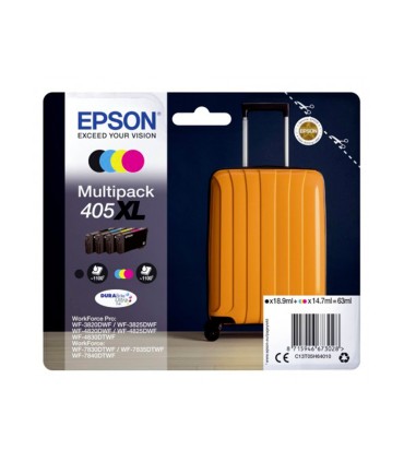 Ink jet epson 405 xl wf 3820dwf wf 4820dwf wf 7830dtwf wf 7840dtwf alta capacidad pack de 4