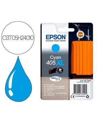 Ink jet epson 405 xl wf 3820dwf wf 4820dwf wf 7830dtwf wf 7840dtwf alta capacidad cian