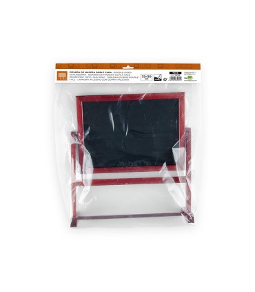 Pizarra marron liderpapel para hosteleria doble cara volteable con superficie para rotuladores 32x30 cm