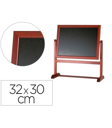 Pizarra marron liderpapel para hosteleria doble cara volteable con superficie para rotuladores 32x30 cm