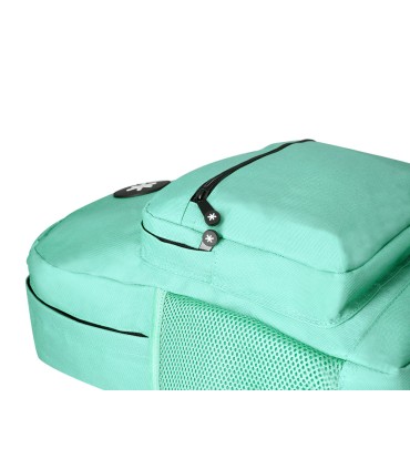 Cartera antartik mochila con asa y bolsillo frontal concremallera color verde menta 320x140x430 mm