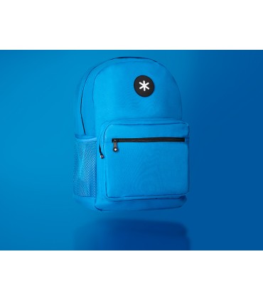 Cartera antartik mochila con asa y bolsillo frontal concremallera color azul 320x140x430 mm