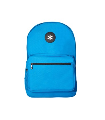 Cartera antartik mochila con asa y bolsillo frontal concremallera color azul 320x140x430 mm