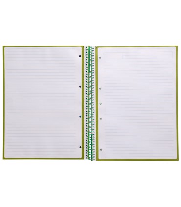 Cuaderno espiral liderpapel a4 micro antartik tapa forrada80h 90 gr horizontal 1 banda 4 taladros color verde