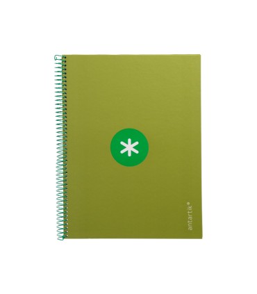 Cuaderno espiral liderpapel a4 micro antartik tapa forrada80h 90 gr horizontal 1 banda 4 taladros color verde