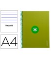 Cuaderno espiral liderpapel a4 micro antartik tapa forrada80h 90 gr horizontal 1 banda 4 taladros color verde