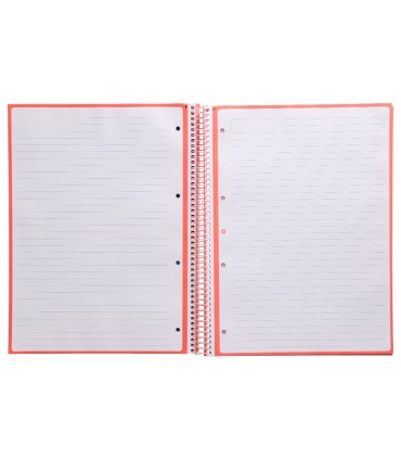 Cuaderno espiral liderpapel a4 micro antartik tapa forrada80h 90 gr horizontal 1 banda 4 taladros color rosa claro