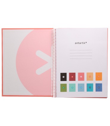 Cuaderno espiral liderpapel a4 micro antartik tapa forrada80h 90 gr horizontal 1 banda 4 taladros color rosa claro