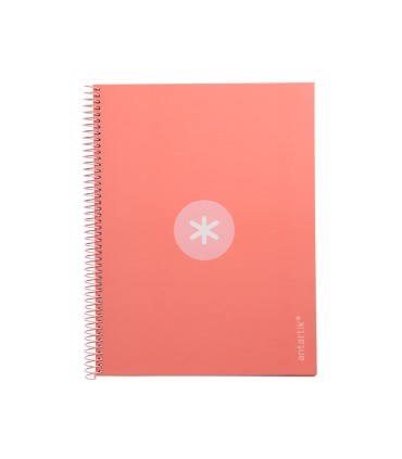 Cuaderno espiral liderpapel a4 micro antartik tapa forrada80h 90 gr horizontal 1 banda 4 taladros color rosa claro