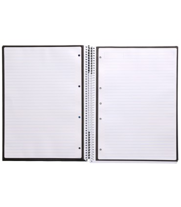 Cuaderno espiral liderpapel a4 micro antartik tapa forrada80h 90 gr horizontal 1 banda 4 taladros color negro