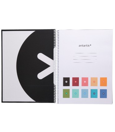 Cuaderno espiral liderpapel a4 micro antartik tapa forrada80h 90 gr horizontal 1 banda 4 taladros color negro