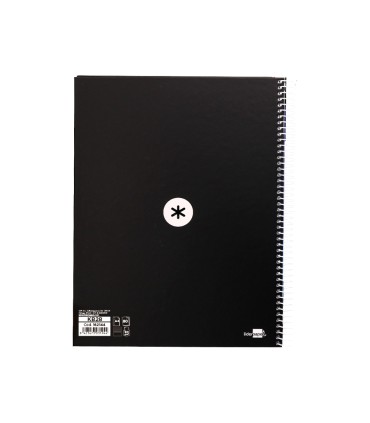 Cuaderno espiral liderpapel a4 micro antartik tapa forrada80h 90 gr horizontal 1 banda 4 taladros color negro