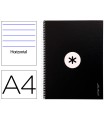 Cuaderno espiral liderpapel a4 micro antartik tapa forrada80h 90 gr horizontal 1 banda 4 taladros color negro