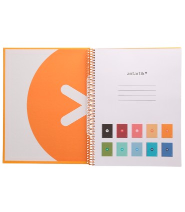 Cuaderno espiral liderpapel a4 micro antartik tapa forrada80h 90 gr horizontal 1 banda 4 taladros color mostaza