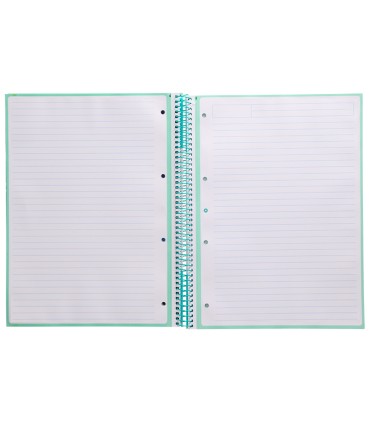 Cuaderno espiral liderpapel a4 micro antartik tapa forrada80h 90 gr horizontal 1 banda 4 taladros color menta