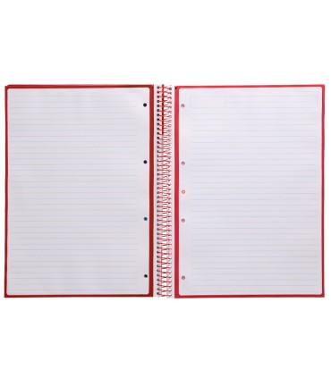 Cuaderno espiral liderpapel a4 micro antartik tapa forrada80h 90 gr horizontal 1 banda 4 taladros color frambuesa