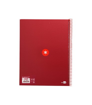 Cuaderno espiral liderpapel a4 micro antartik tapa forrada80h 90 gr horizontal 1 banda 4 taladros color frambuesa