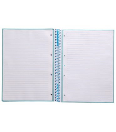 Cuaderno espiral liderpapel a4 micro antartik tapa forrada80h 90 gr horizontal 1 banda 4 taladros color celeste