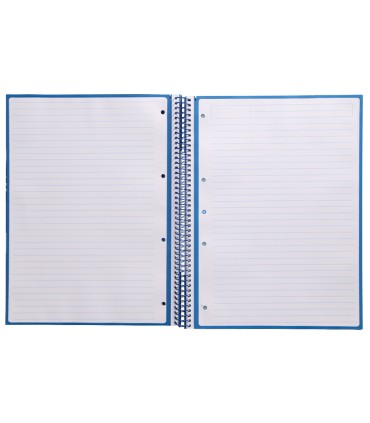 Cuaderno espiral liderpapel a4 micro antartik tapa forrada80h 90 gr horizontal 1 banda 4 taladros color azul oscuro