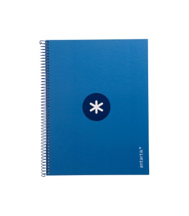 Cuaderno espiral liderpapel a4 micro antartik tapa forrada80h 90 gr horizontal 1 banda 4 taladros color azul oscuro