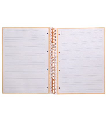 Cuaderno espiral liderpapel a4 micro antartik tapa forrada80h 90 gr horizontal 1 banda 4 taladros color peach