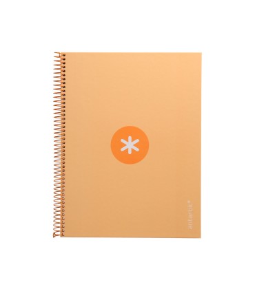 Cuaderno espiral liderpapel a4 micro antartik tapa forrada80h 90 gr horizontal 1 banda 4 taladros color peach