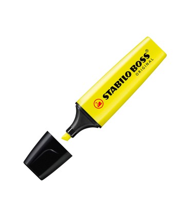 Rotulador stabilo boss fluorescente 70 amarillo estuche de 4 unidades