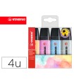 Rotulador stabilo boss fluorescente 70 pastel estuche de 4 unidades colores