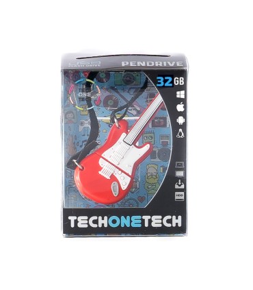 Memoria usb tech on tech guitarra red one 32 gb